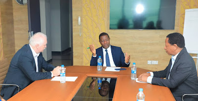 he Minister of Livestock and Fisheries, Hon. Abdallah Ulega, explaining a point to the Ambassador of the Netherlands to Tanzania, Hon. Wieber de Boer (left) when they met earlier today on the sidelines of a workshop on protein production for livestock feed and reducing competition held in Dar es Salaam on September 29, 2023. On the right is the CEO of SAGCOT Center, Mr. Geoffrey Kirenga.